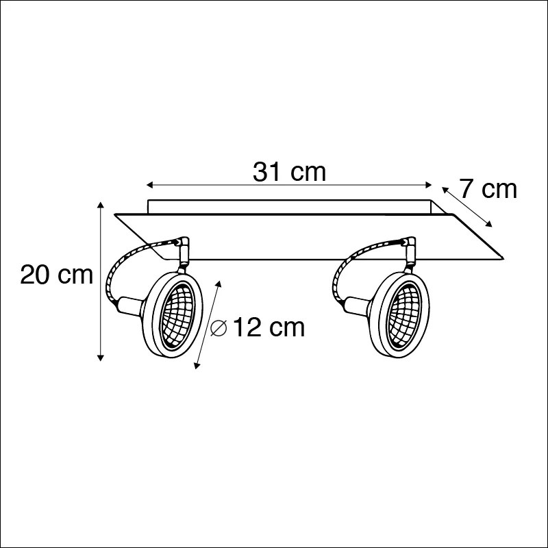 Dizajnové bodové svetlo čierne 2-žiarovkové nastaviteľné - Nox