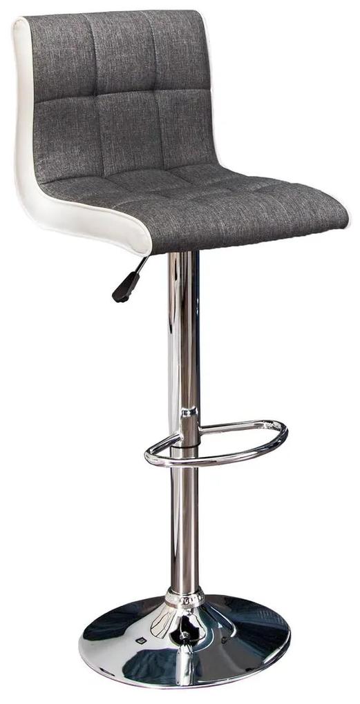 Dizajnová barová stolička Modern šedo biela