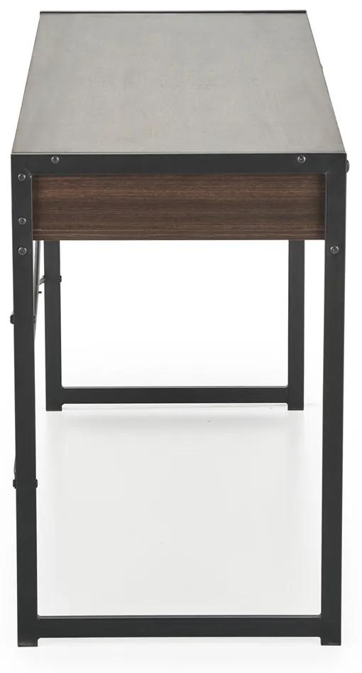 Písací stôl so zásuvkami B-46 - orech / čierna