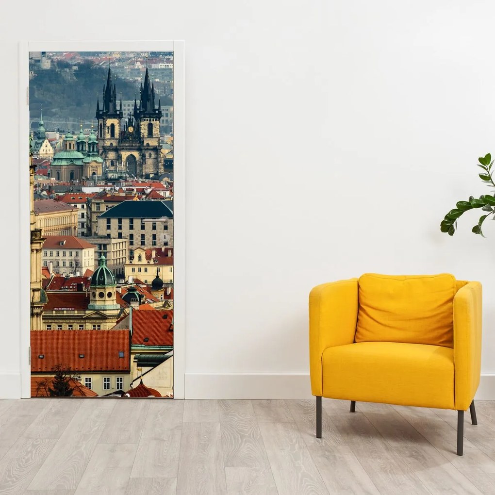 Fototapeta na dvere - Panorama Prahy (95x205cm)
