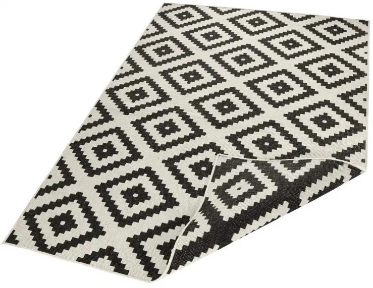 NORTHRUGS - Hanse Home koberce Kusový koberec Twin-Wendeteppiche 103129 schwarz creme – na von aj na doma - 240x340 cm
