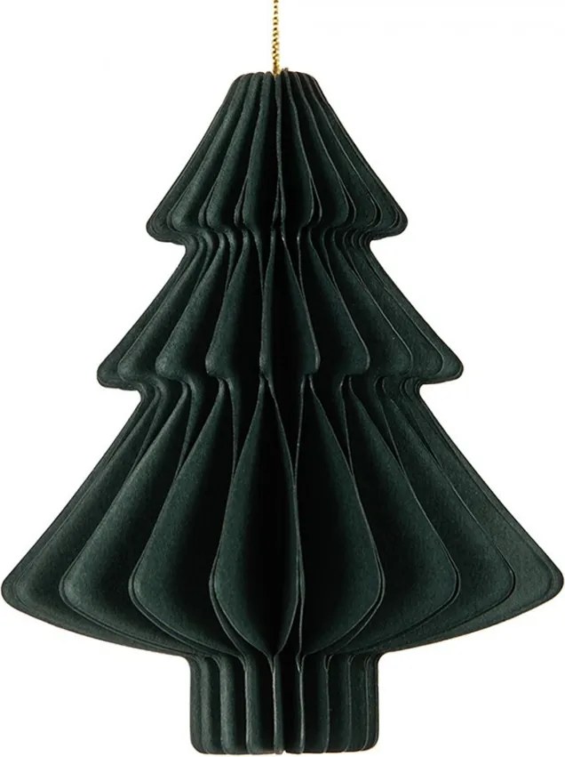 Papierová zelená skladacia vianočná ozdoba stromček - Ø 9*10 cm