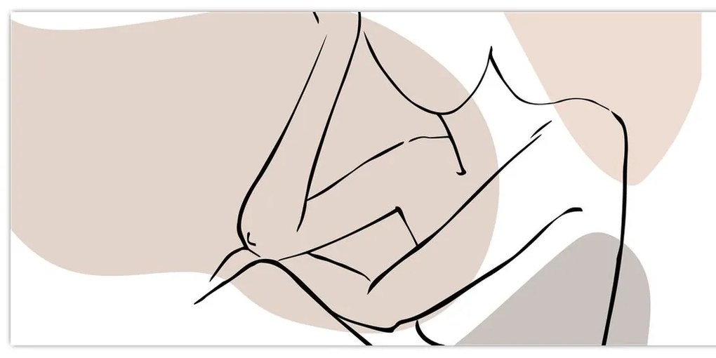 Obraz - Woman body line art N⁰1 (120x50 cm)