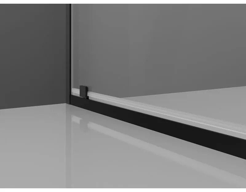 Mexen Exo, 1-krídlové sprchové dvere do otvoru 95 cm, 6mm číre sklo, čierny profil, 8181-095-000-70-00