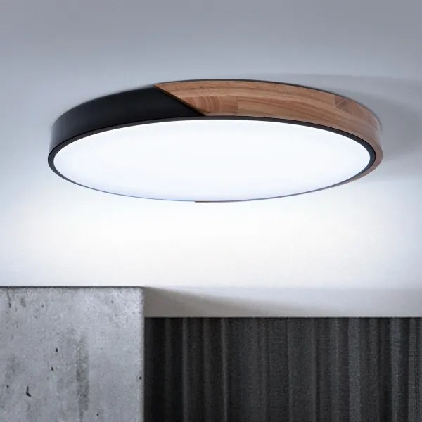 Brilagi - stmievateľné LED svietidlo PILANA LED/60W/230V dub/čierna pr. 60 cm + diaľkové ovládanie