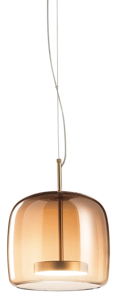 Toolight - LED závesné svietidlo zo skla Amber APP613-1CP, zlatá, OSW-03895