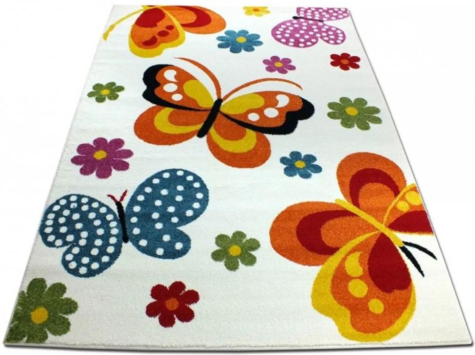 Detský koberec Motýle krémový, Velikosti 200x290cm