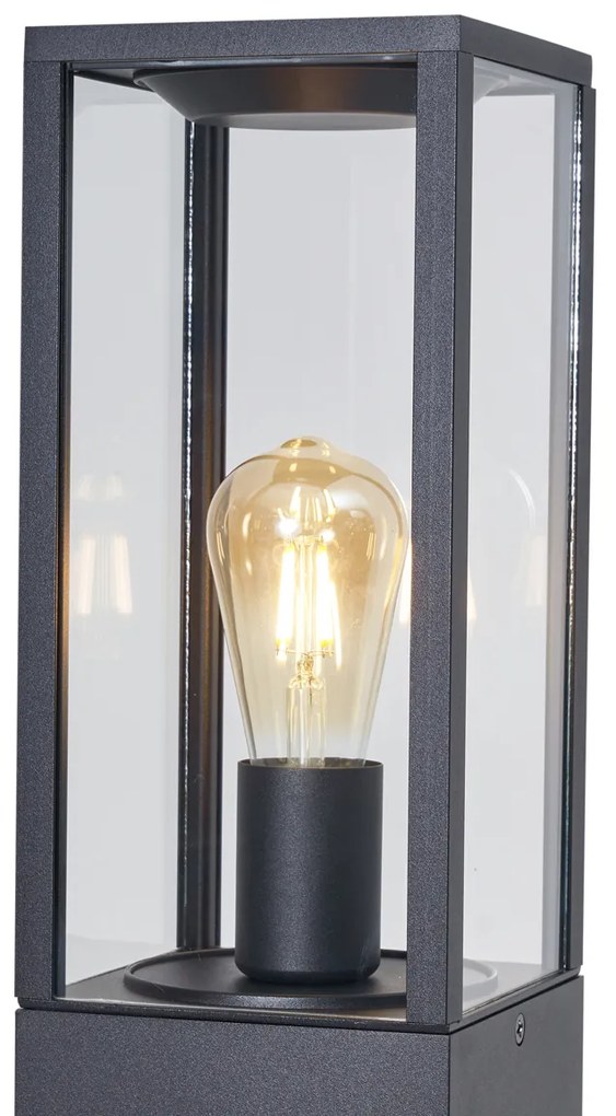 Moderná vonkajšia stojaca lampa čierna 80 cm so zásuvkou IP44 - Charlois