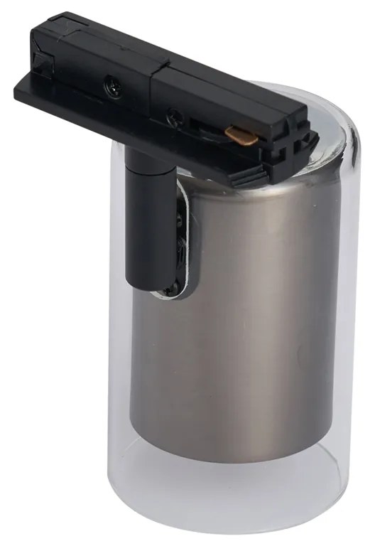 Moderný reflektor Gunmetal s čírym sklom pre koľajnicový systém 1-fázový - Iconic Lloyd