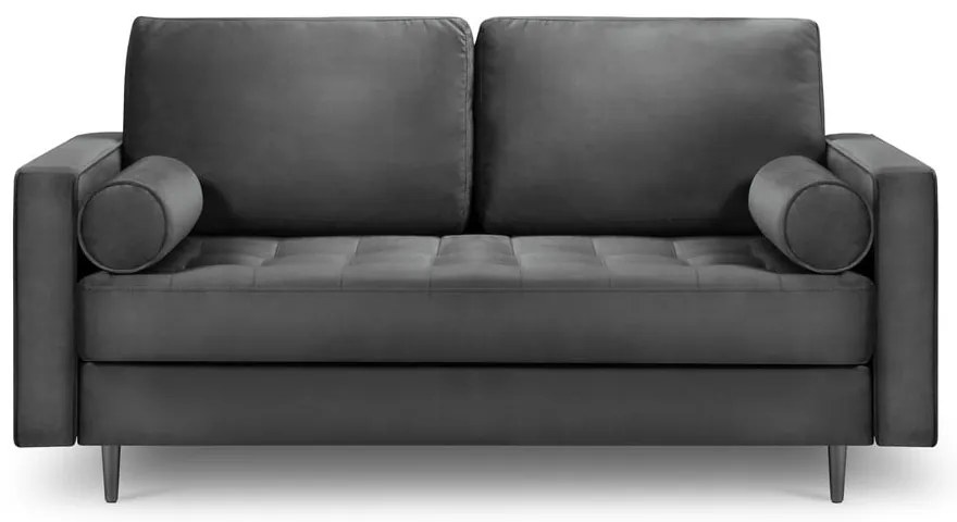 Tmavosivá zamatová pohovka Milo Casa Santo, 174 cm