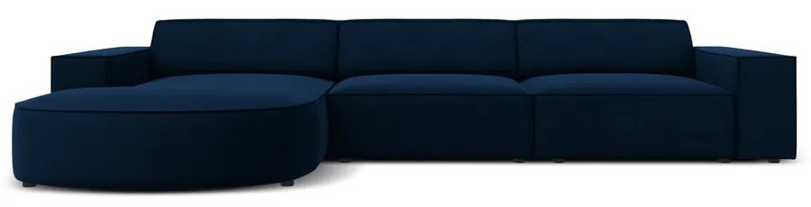 Modrá zamatová rohová pohovka (ľavý roh) Jodie - Micadoni Home
