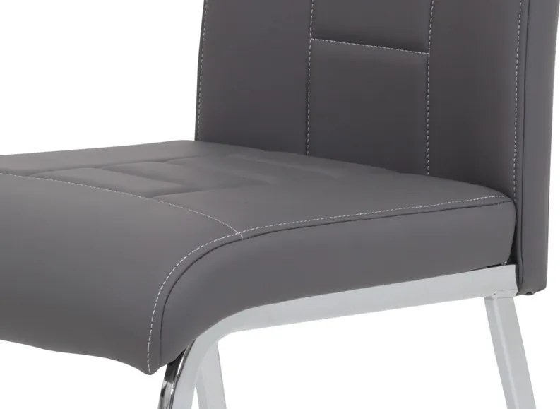 Jedálenská stolička Andrea, šedá ekokoža
