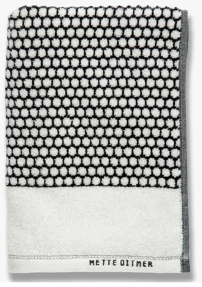 Čierno-biely bavlnený uterák 50x100 cm Grid - Mette Ditmer Denmark
