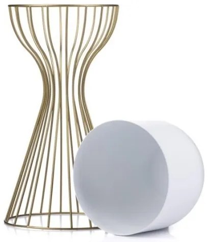 Kovový kvetináč LOFT 46x20 cm zlatá/biela