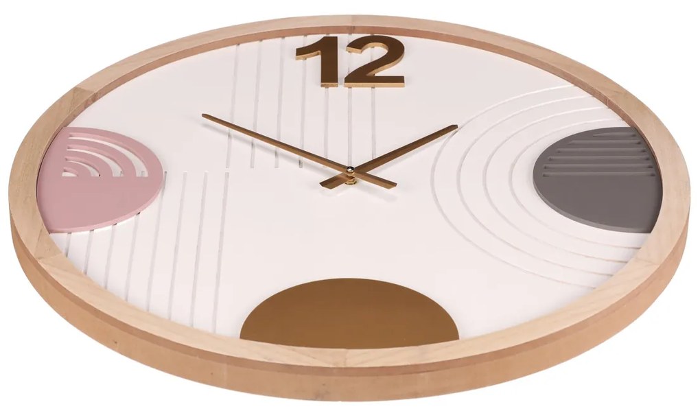 Autronic - Hodiny nástěnné - bílé, pouze s číslem 12, MDF, 60 cm - HW4003