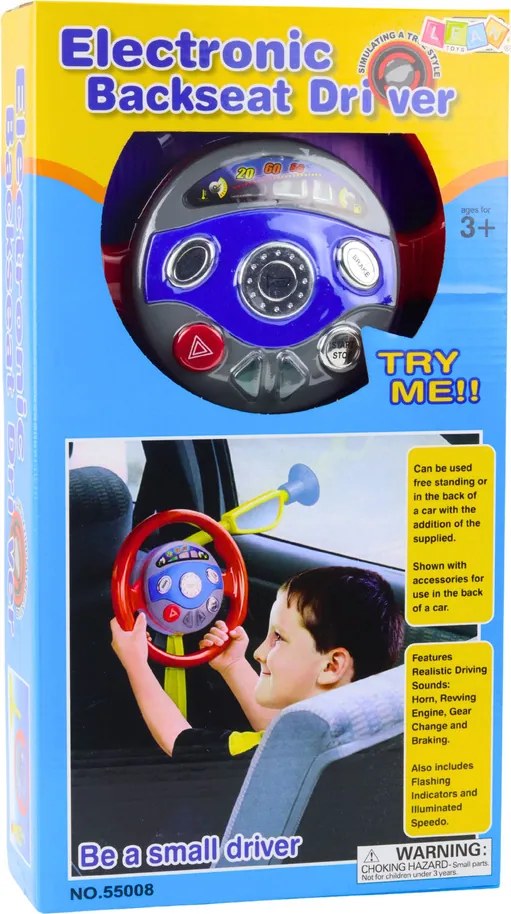 LEAN Toys Simulátor detského volantu s prísavkami Svetlá Zvuky