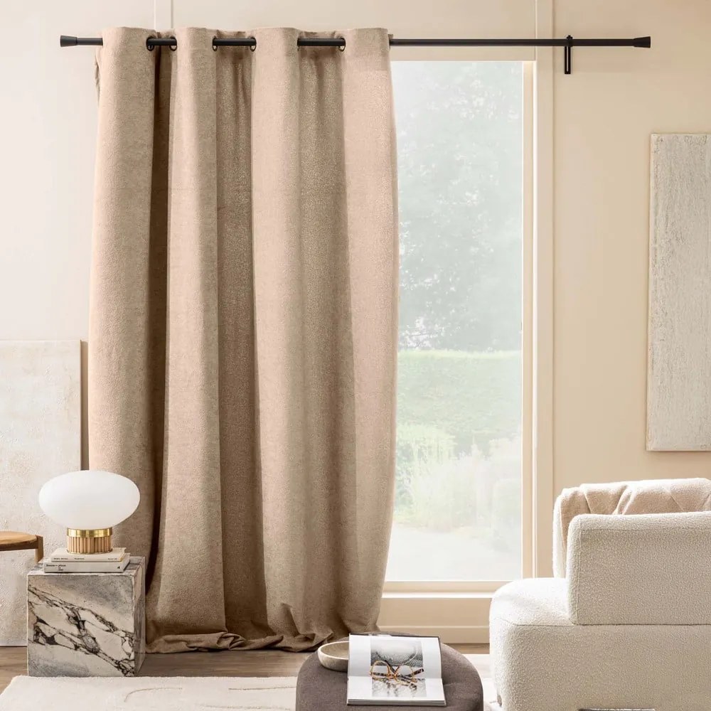 Svetlohnedý záves z materiálu buklé 140x260 cm Winona – douceur d'intérieur