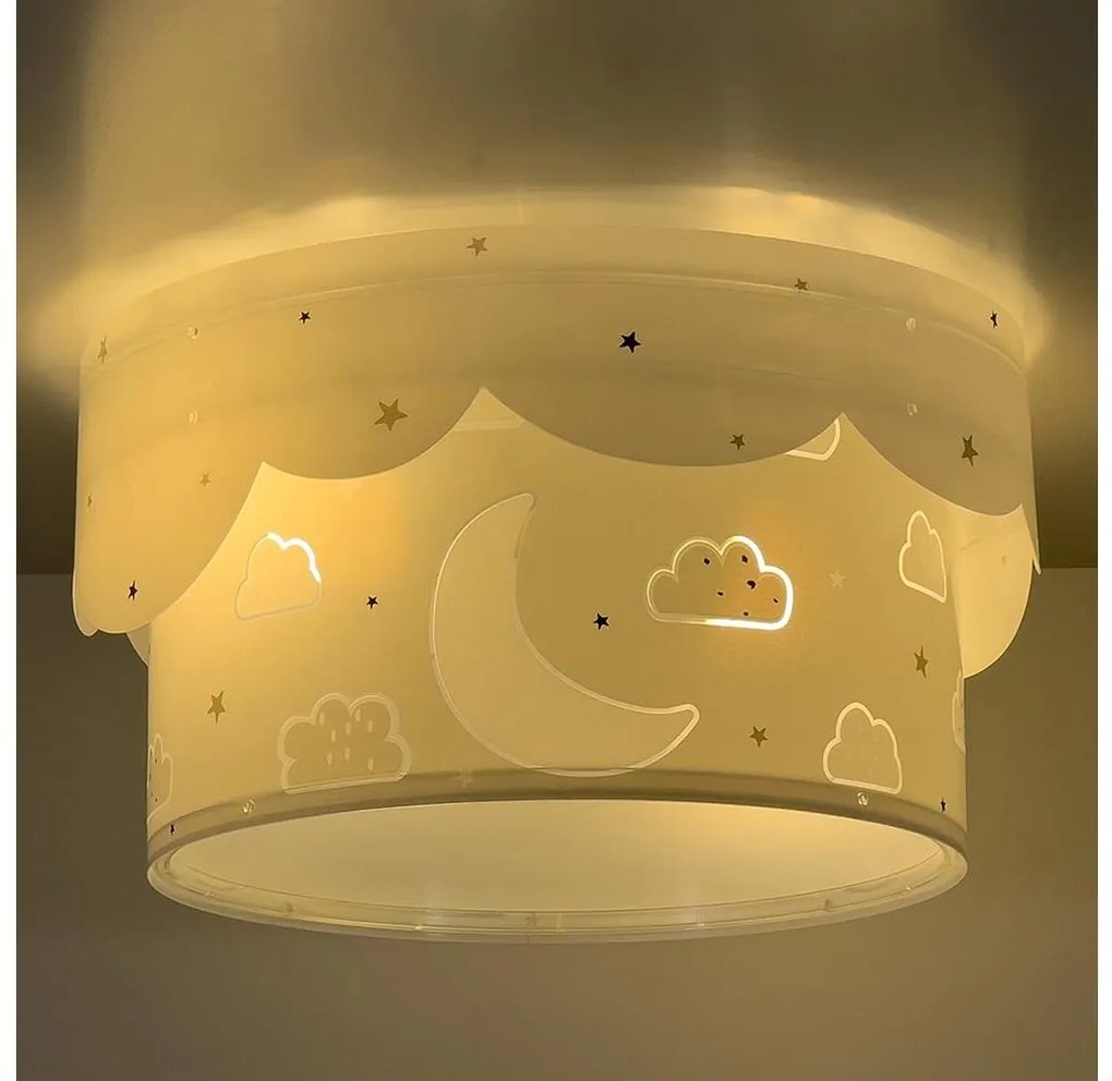 Dalber 61236E - Detské stropné svietidlo MOON 2xE27/60W/230V šedá
