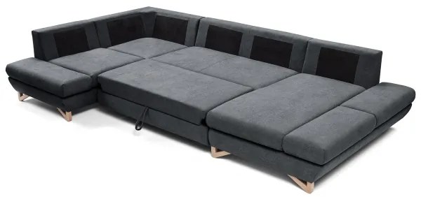 Rozkladacia rohová čalúnená sedacia súprava s úložným priestorom v tvare U AVESTA antracit