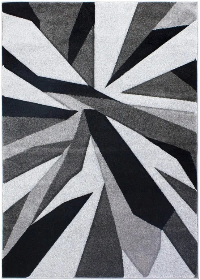 Čierno-sivý koberec Flair Rugs Shatter Black Grey, 80 × 150 cm