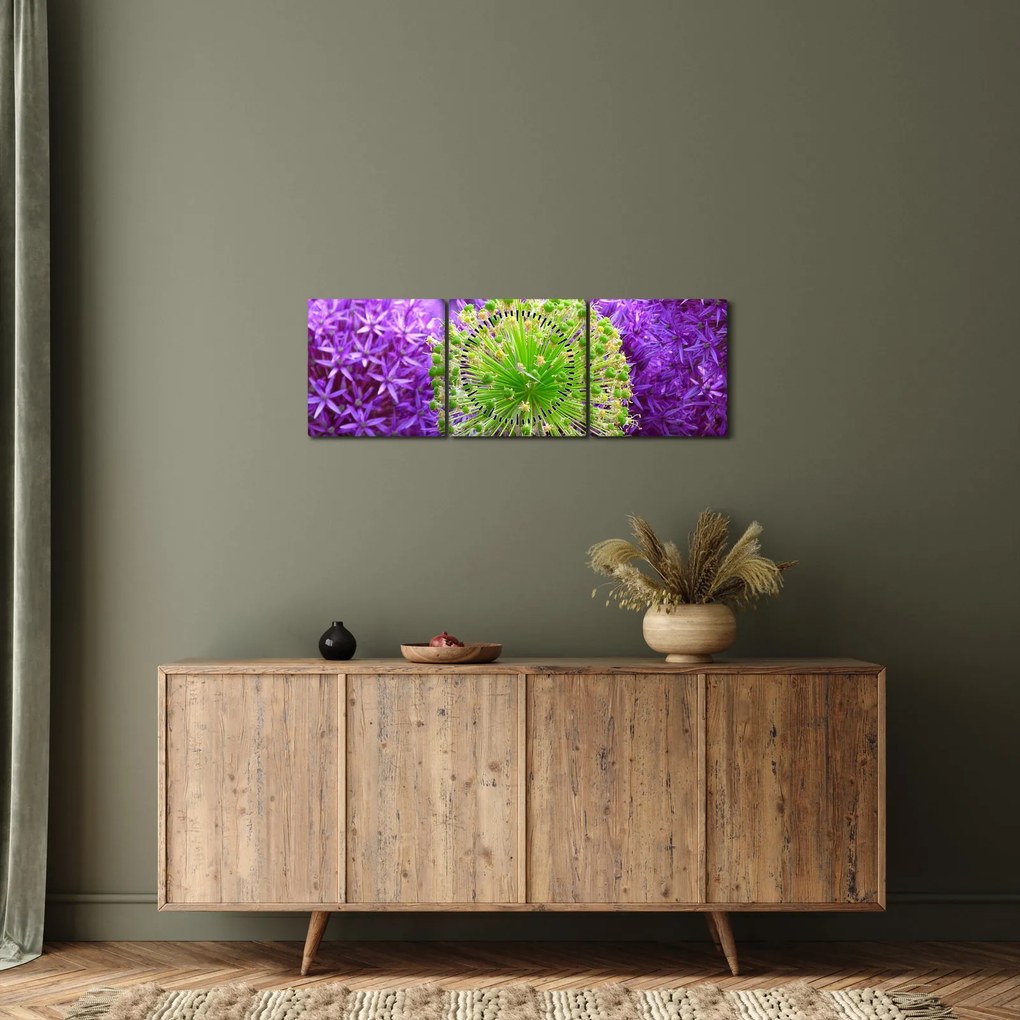 Obraz kvetu (s hodinami) (90x30 cm)