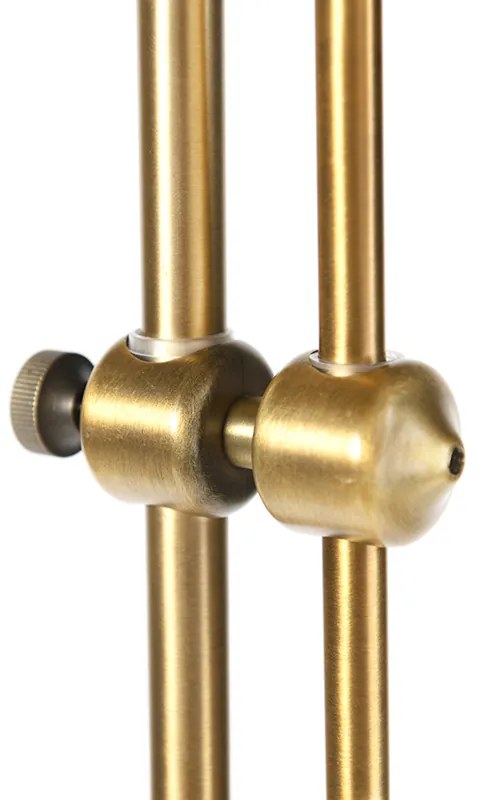 Klasická stojaca lampa bronzová s bielym tienidlom - Ashley