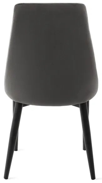 Jedálenská stolička LOUIS RIBBON zamatová sivá 848891