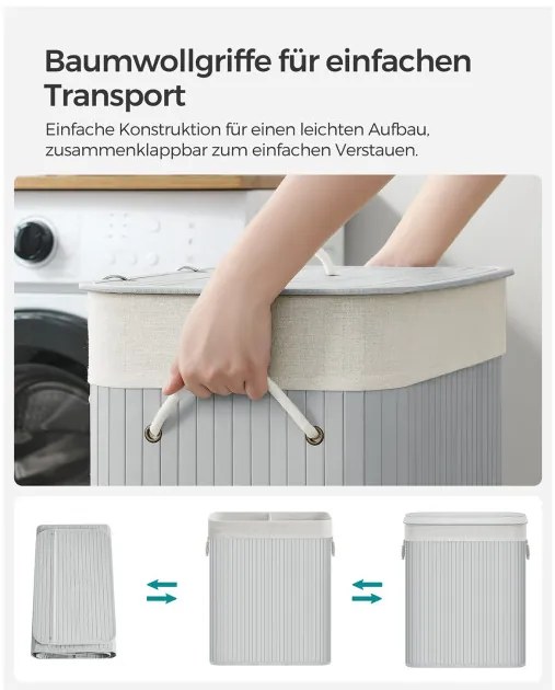 Ručne tkaný kôš na bielizeň 72 l LCB010G01