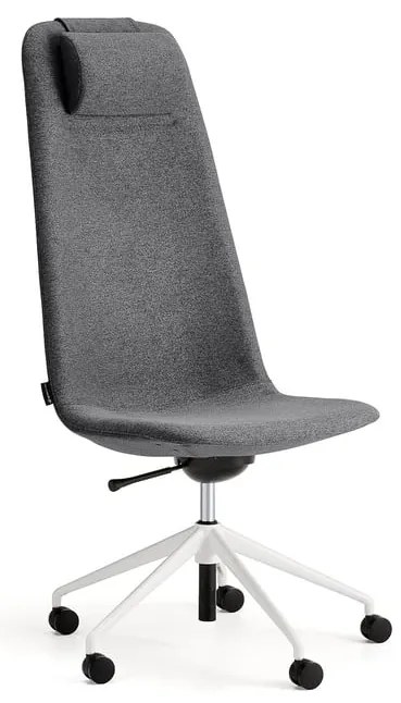 Stolička LANGLEY, vysoký sedák, s kolieskami, biela/antracit