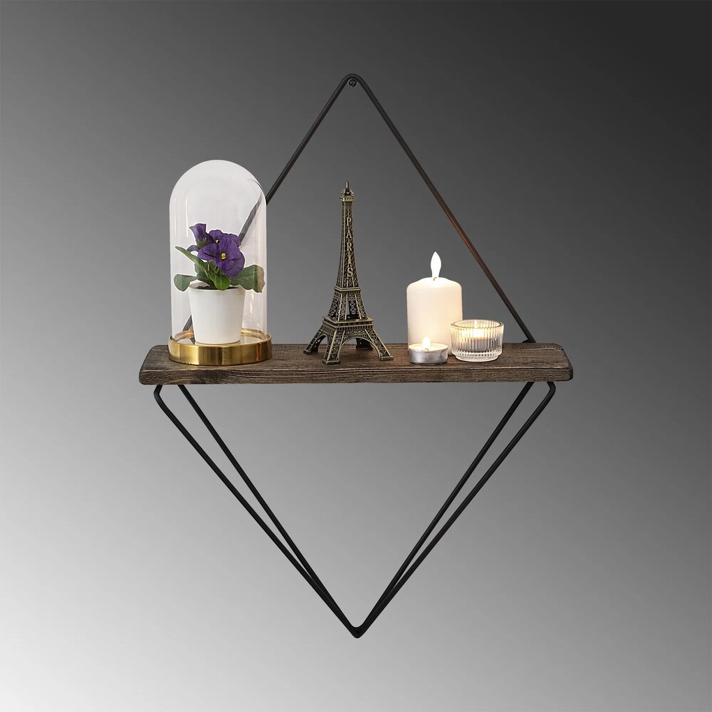 Nástenná polica PAEONIA tmavý orech