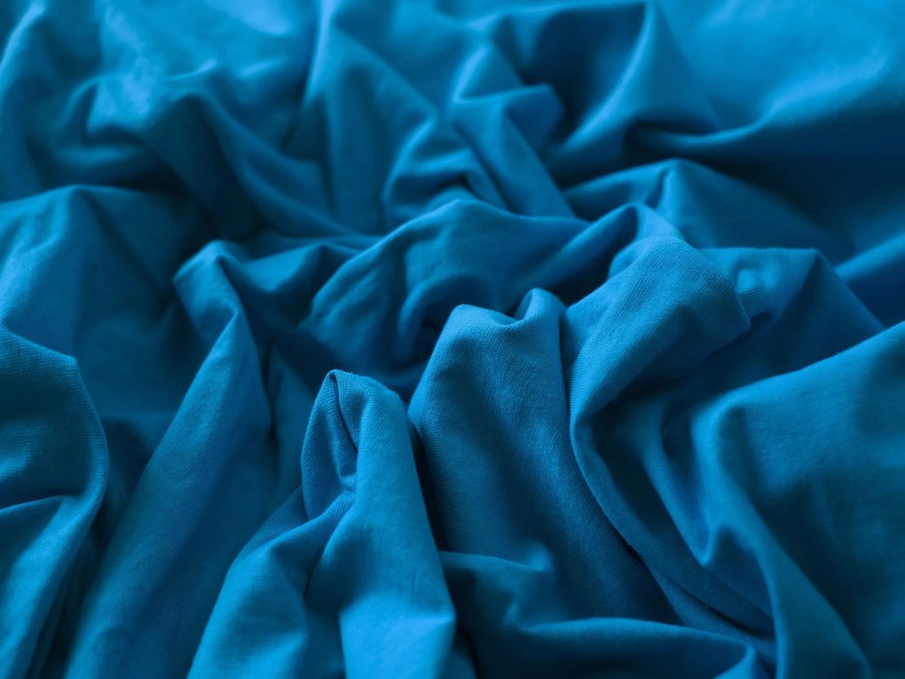 Jersey prostěradlo s elastanem 160 × 200 cm – tyrkysové