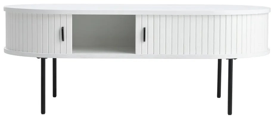 Biely konferenčný stolík v dekore duba 60x120 cm Nola – Unique Furniture