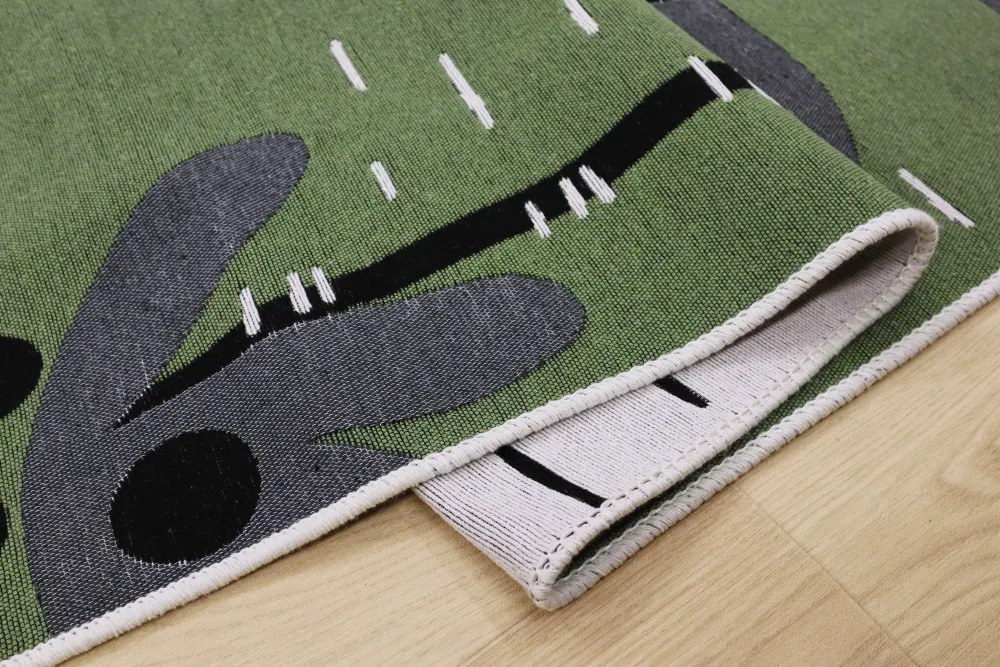 Praktik home, TRHÁK: Detský kusový koberec Natur Dinosaurus, 80x150, zelená, detská izba