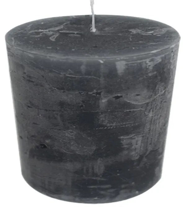 Tmavo šedá nevonná sviečka L valec - Ø 10*10cm