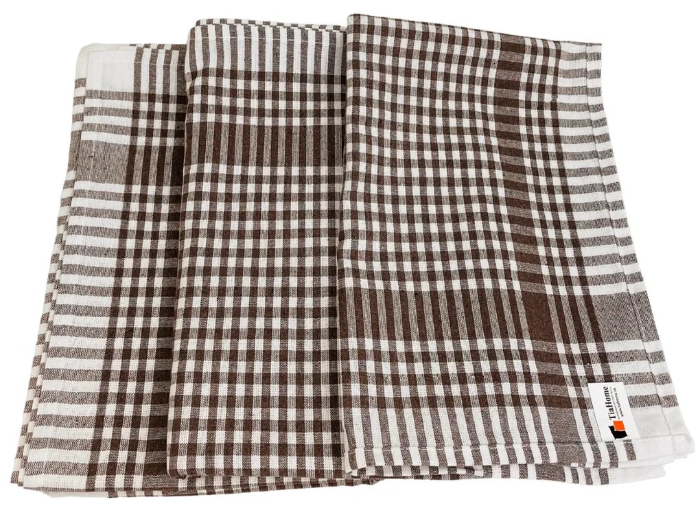 Kuchynské bavlnené utierky Hnedé 50x70cm TiaHome