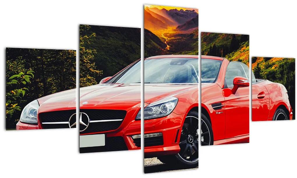 Obraz - červený Mercedes (125x70 cm), 40 ďalších rozmerov