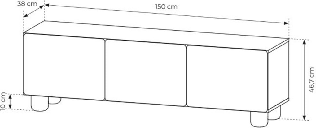 Stolík pod TV Arlo 150 cm - dub vicenza