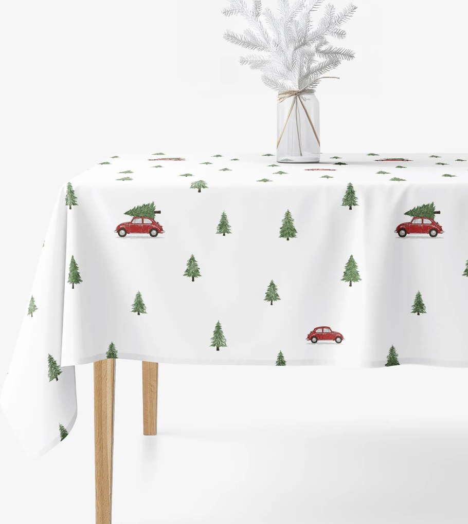 Goldea vianočný hranatý obrus 100% bavlnené plátno - cesta pre stromček 80 x 80 cm