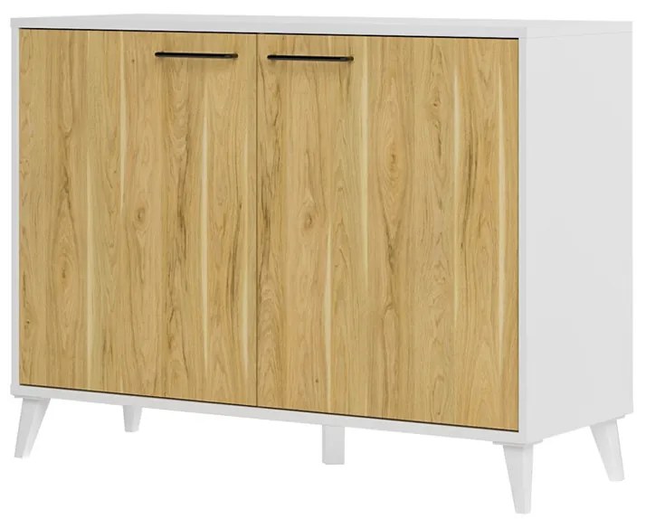 Komoda Barris 44 110 cm orech americký/biela