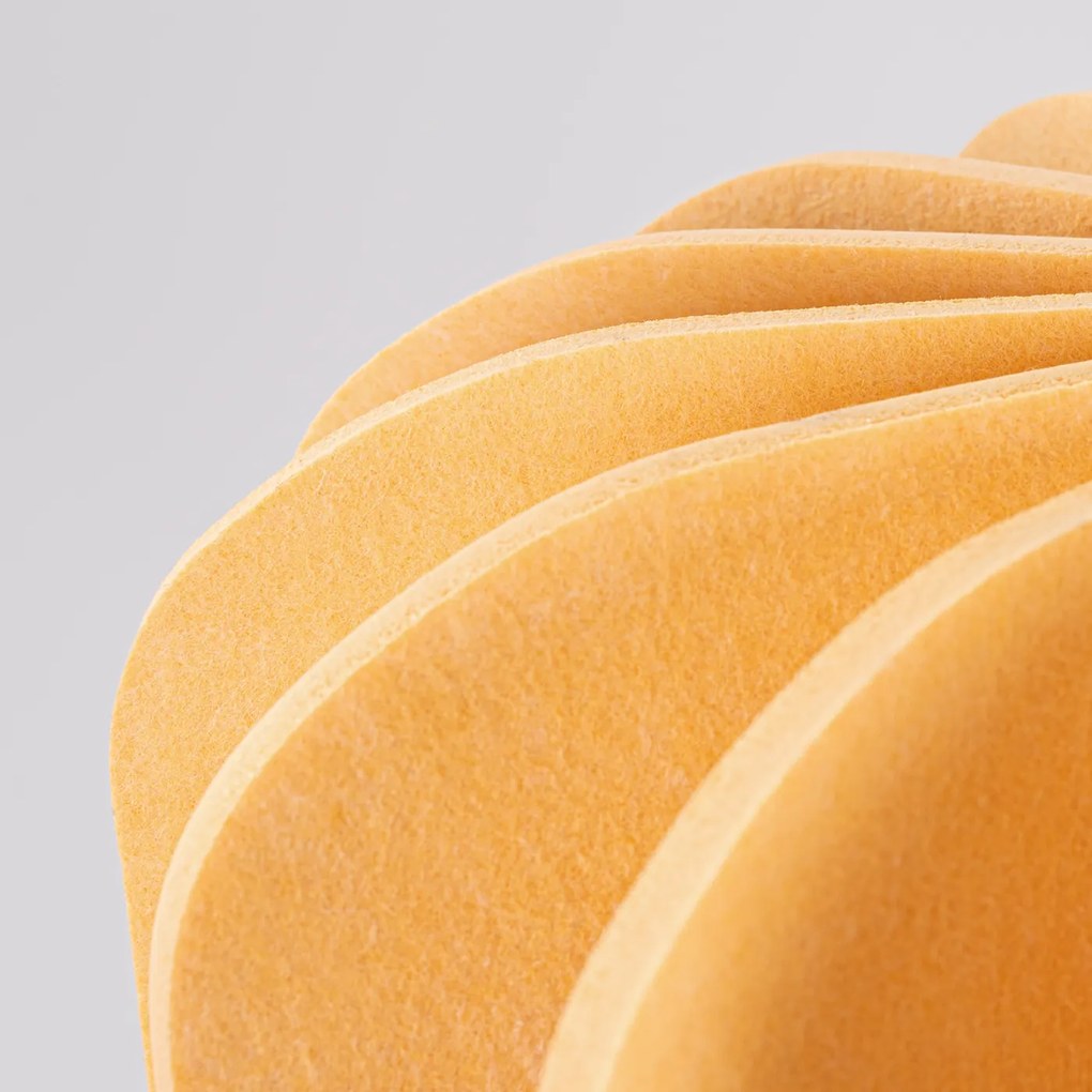 Závesné svietidlo Mula, 1x žlté plstené tienidlo, (fi 45cm)