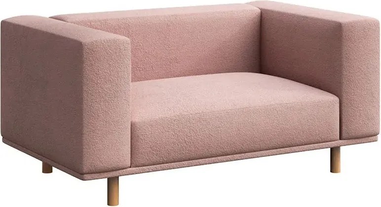 Ružové relaxačné kreslo z textílie bouclé Kukumo – Ame Yens