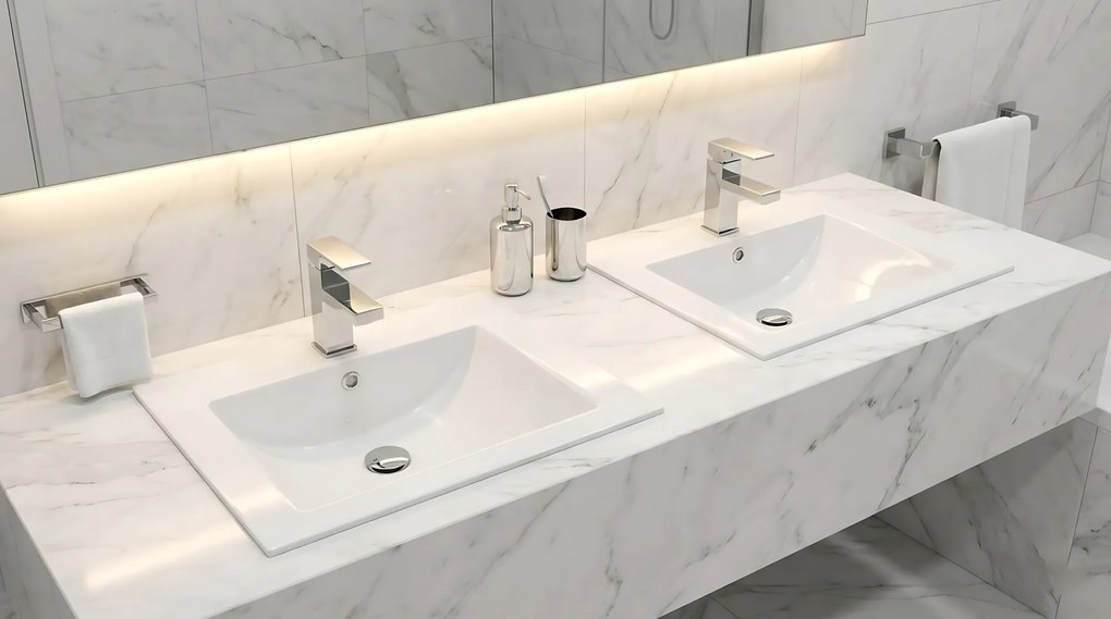 Rea Dafne 60 umývadlo, 62 x 47 cm, biela, REA-U0786