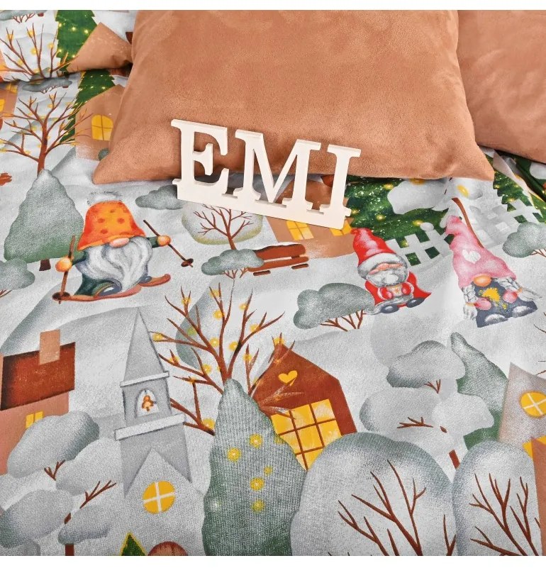 Vianočné bavlnené obliečky Carol EMI, Štandardný set jednolôžko obsahuje 1x 140x200 + 1x 70x90