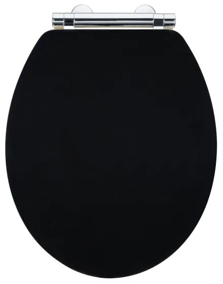 WENKO 25772100 - WC sedátko BAMBUZA 37x44 cm čierna/hnedá/lesklý chróm