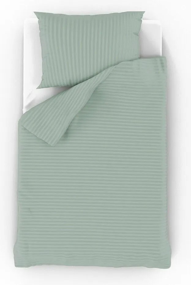 Kvalitex Saténové obliečky Stripe olivová, 240 x 200 cm, 2x 70 x 90 cm, 240 x 200 cm, 2 ks 70 x 90 cm