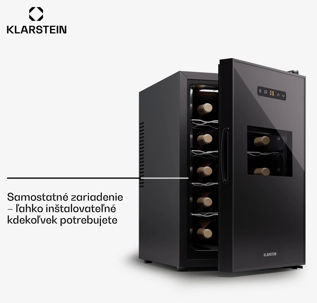 Klarstein Silent Vino 15 Uno Chladnička na víno 39 l / 15 fliaš 5-18 °C Dotyková