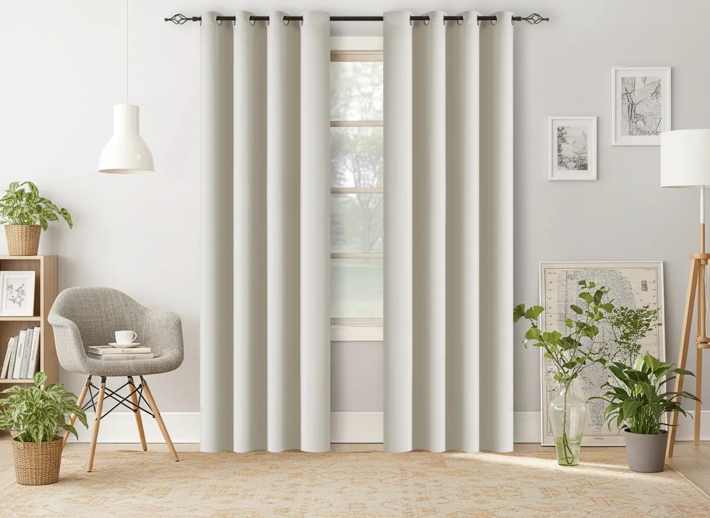 2x Bielo-krémový záves OXFORD 140x250 cm