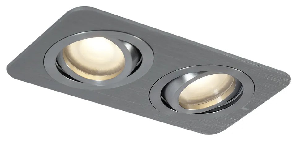 Zaoblené zapustené bodové svietidlo Gunmetal GU10 50 mm otočné a naklápacie IP44 2-svetlá - Alberto