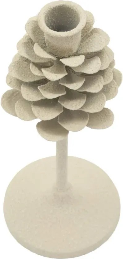 Kovový svietnik Pigna 22 cm krémový