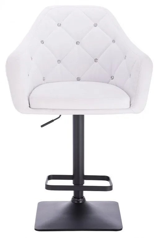 LuxuryForm DESIGN Barová stolička ROMA na čiernej hranatej podstave - biela